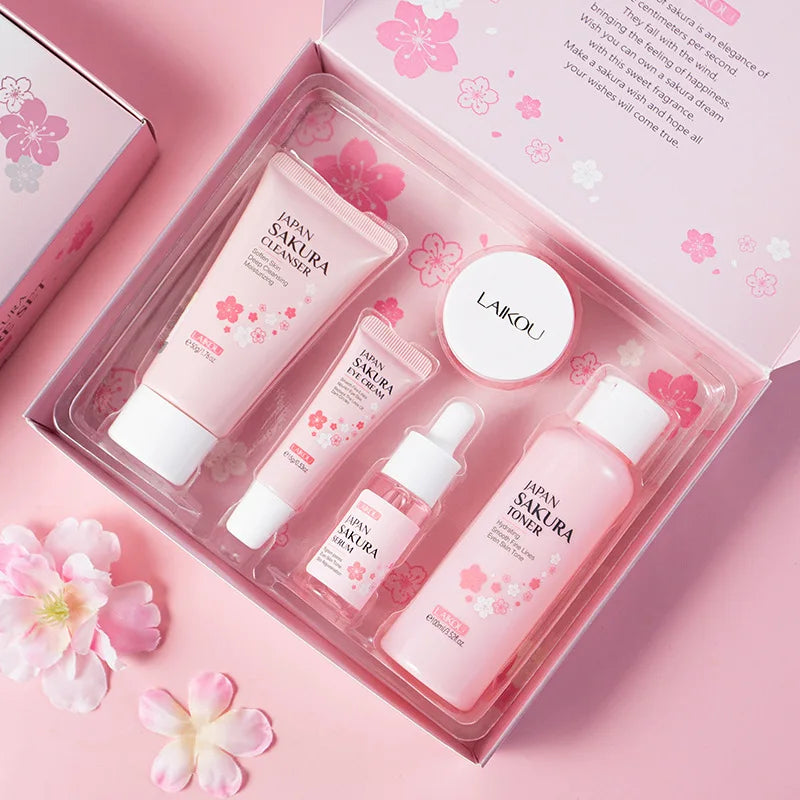 Sakura Radiant Glow: 5-Piece Complete Skincare Routine Set