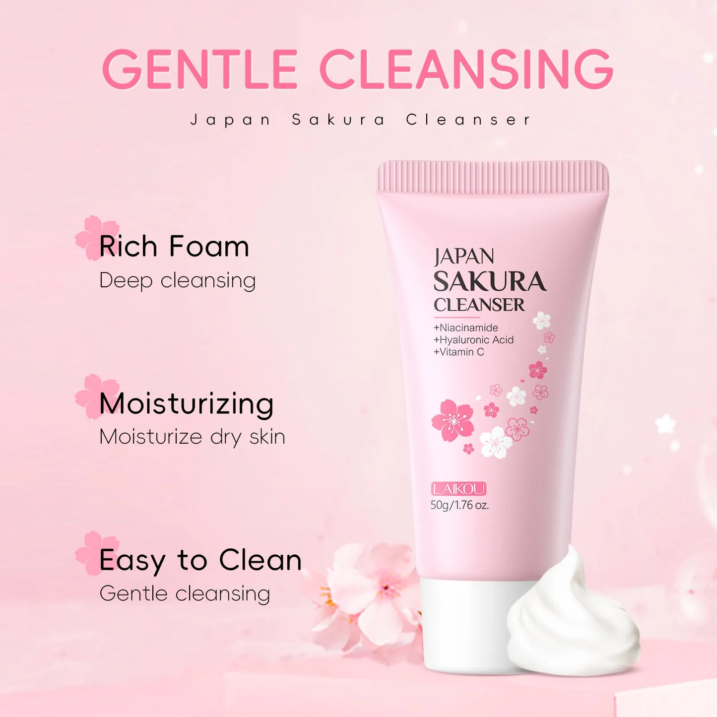 Japan Sakura Gentle Purifying Cleanser: Deep Pore & Oil Control