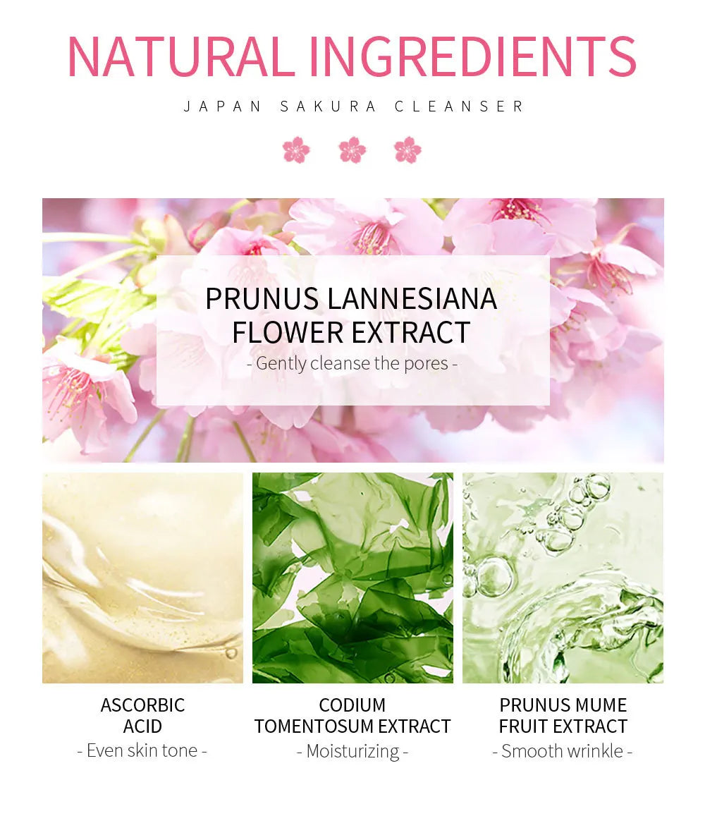 Japan Sakura Gentle Purifying Cleanser: Deep Pore & Oil Control